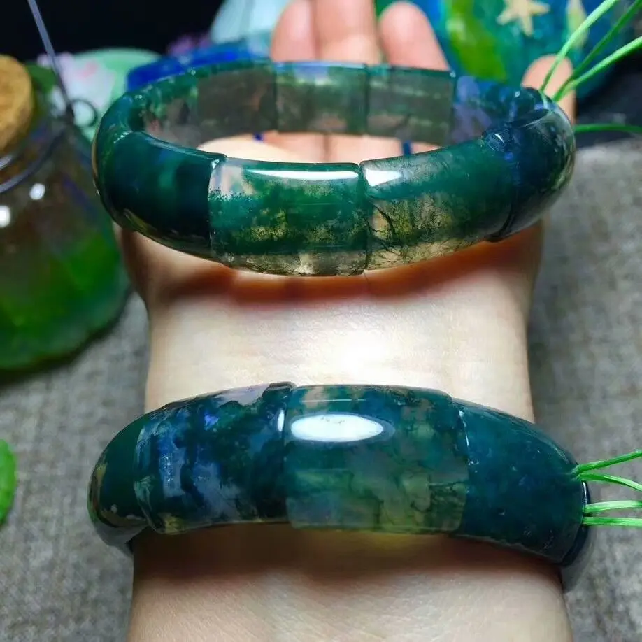 

Free Shipping Natural Water Agate Gemstone Stretch Crystal Bracelet 18*16mm AAA