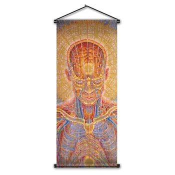 

Alex Grey Trippy Psychedelic 3D Digital Printinting Wall Flag Hanging Poster Scroll Banner Flag for Birthday Gift 18x43 inch