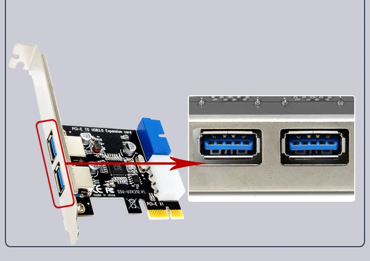 USB 3,0 PCI-E адаптер карты расширения внешний 2 порта USB3.0 концентратор внутренний 19pin Заголовок карта PCI-E 4pin IDE разъем питания