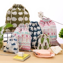 45 шт./партия сумка для покупок холщовая многоразовая эко-модная сумка унисекс с принтом простая сумка на шнурке