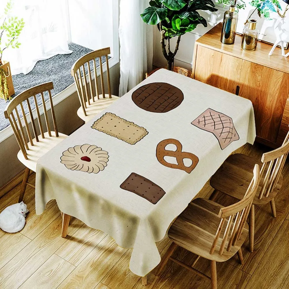 

Meijuner Tablecloth Digital Printed Polyester Waterproof Table Cover Appetizing Breakfast Pattern For Home Party Coffee Decor