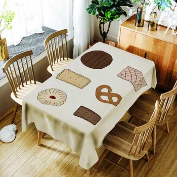 

Meijuner Tablecloth Digital Printed Polyester Waterproof Table Cover Appetizing Breakfast Pattern For Home Party Coffee Decor