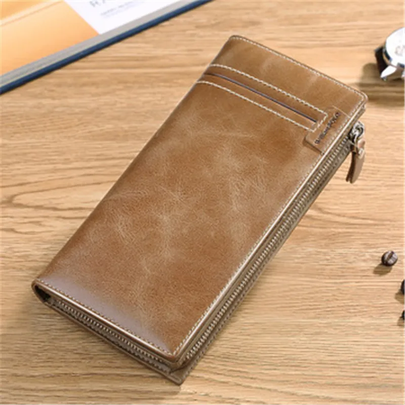 

WILLIAMPOLO designer design men's clutch bag business long section leather phone bag soft leather suede leather wallet