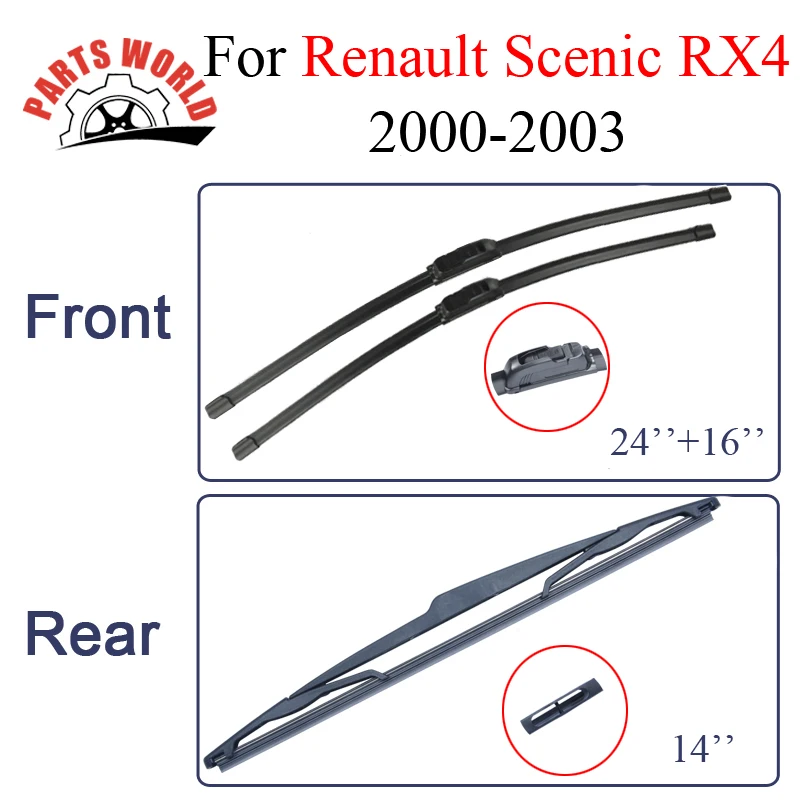 Car Wiper Blades For Renault Scenic RX4 2000 2003 Front And Rear