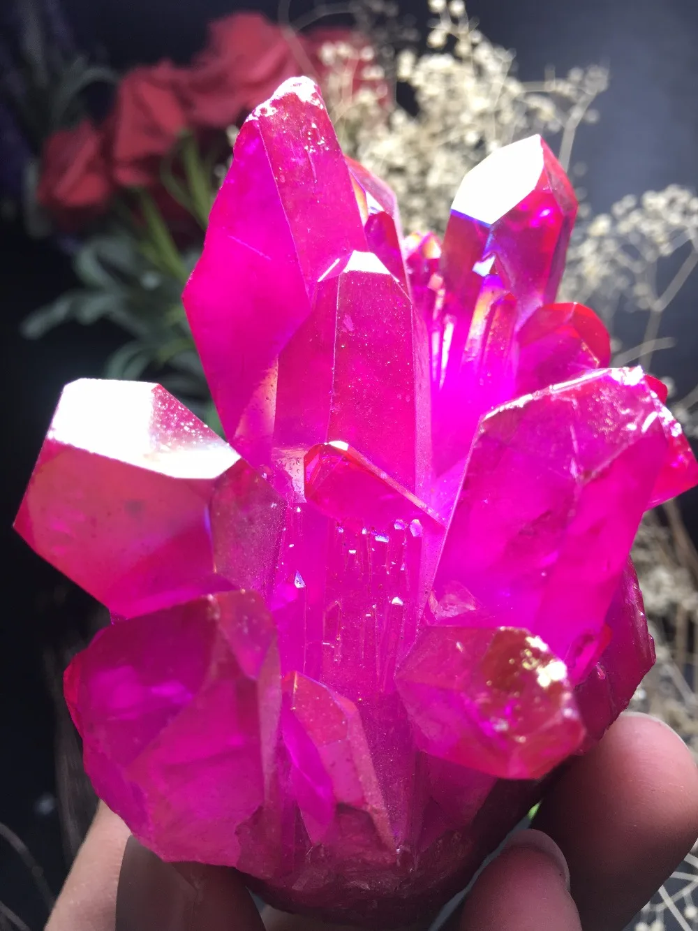 

PRETTY Aura Quartz Crystal Bismuth Titanium Silicon Clusters SPECIMEN