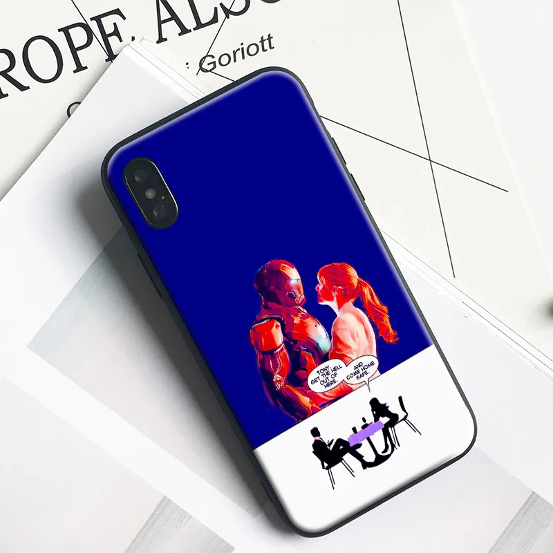 

Iron Man Pepper Potts pattern coque Soft Silicone Phone Case Cover Shell For Apple iPhone 5 5s Se 6 6s 7 8 Plus X XR XS MAX