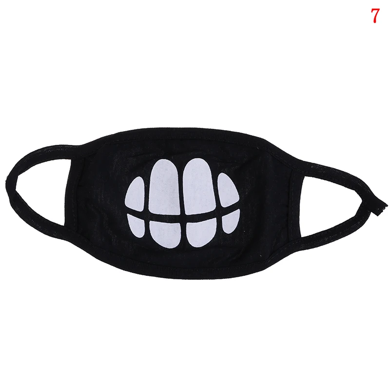 1 шт., черная мультяшная маска для рта, мягкая, анти-туман, анти-пыль, маски, половина лица, хлопок, Пылезащитная маска для лица, для женщин и мужчин - Цвет: N7