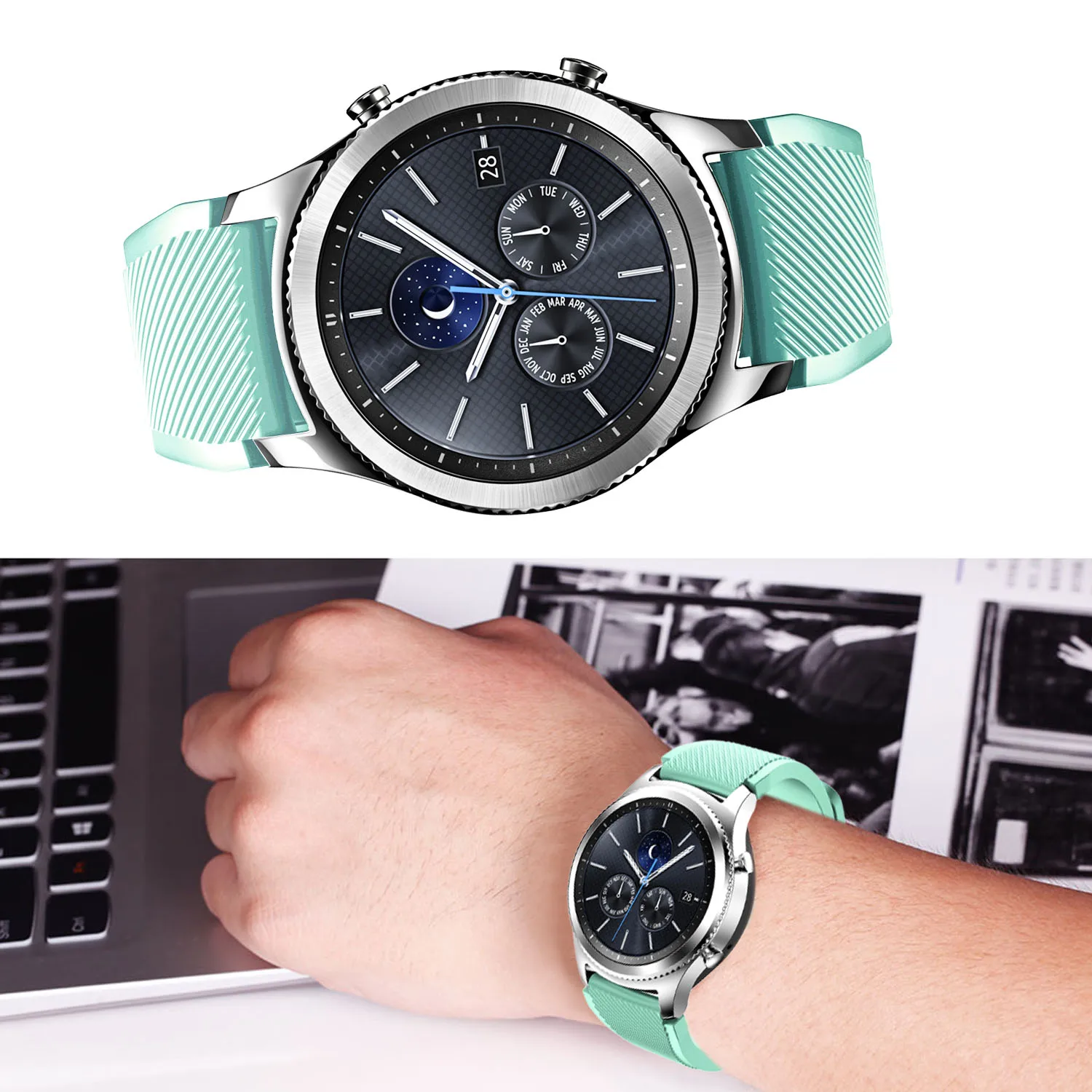 Силиконовый ремешок для часов Gosear мягкий сменный Samsung Gear S3 S 3 Frontier классический