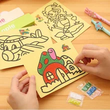 1 и 5 штук, детская раскраска на основе песчаной живописи, креативные игрушки для рисования из песочной бумаги, игрушки для детей, новинка