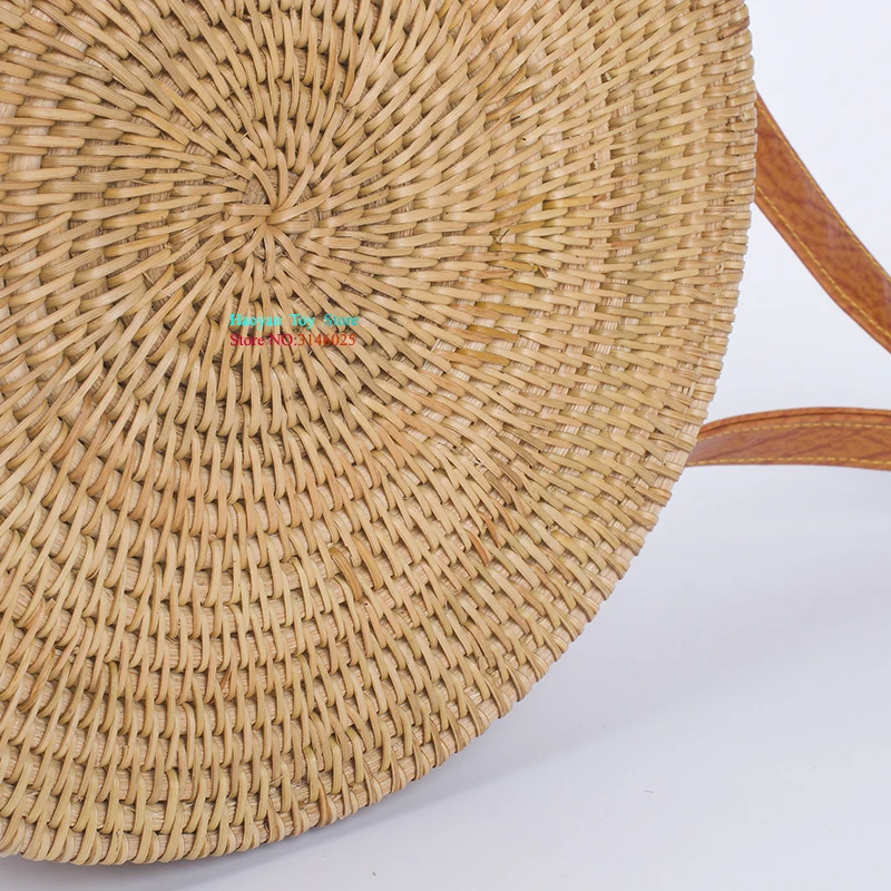 2018 Новый стиль пеленки мешок круглые соломенные сумки мама летом ротанга сумка ручной тканые пляж крест сумка круг в богемном стиле