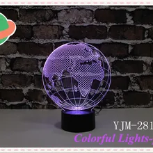 Docor Gift 3D Nite Lite с 7 цветами сменная Индукционная экономия Nite Lite в форме земли