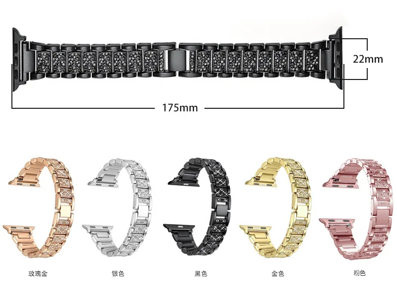 Для Apple Watch серии группа 3/2/1 38 MM 42 MM дышащая браслет из нержавеющей стали для iWatch series4 40 мм 44 мм Роскошные модные AW803