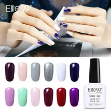 Elite99 10 ミリリットル純粋な色のゲルワニスソークオフプライマー LED UV ジェルネイルポリッシュベースコートトップカラー必要半恒久的なジェルポリッシュ(China)