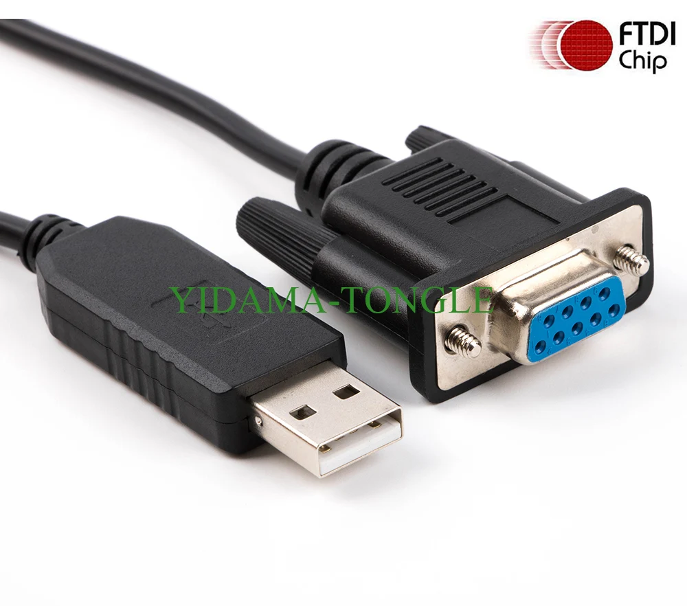 USB RS232 Serial to DB9 Female Adapter Converter CP2102 Null Modem Cable