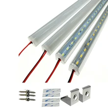 V shell Profile 8520 LED rigid Strip 50cm 36leds bar for cabinet closet kitchen with cover double chip supper bright