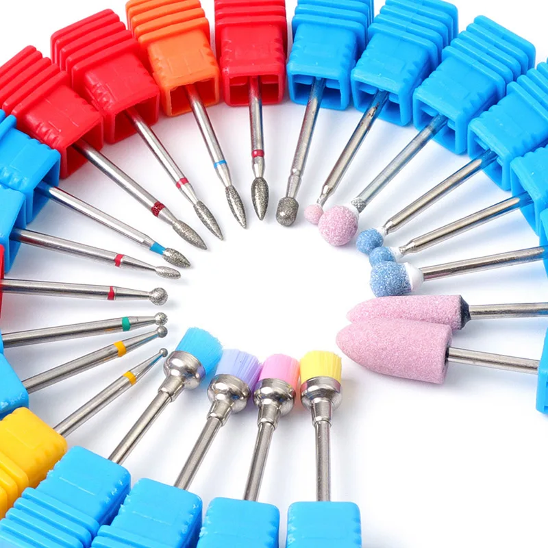 

Diamond Nail Drill Bits Ceramic Milling Cutter Polish Rotary Burr Cuticle Clean Manicure Electric Accessories Tool