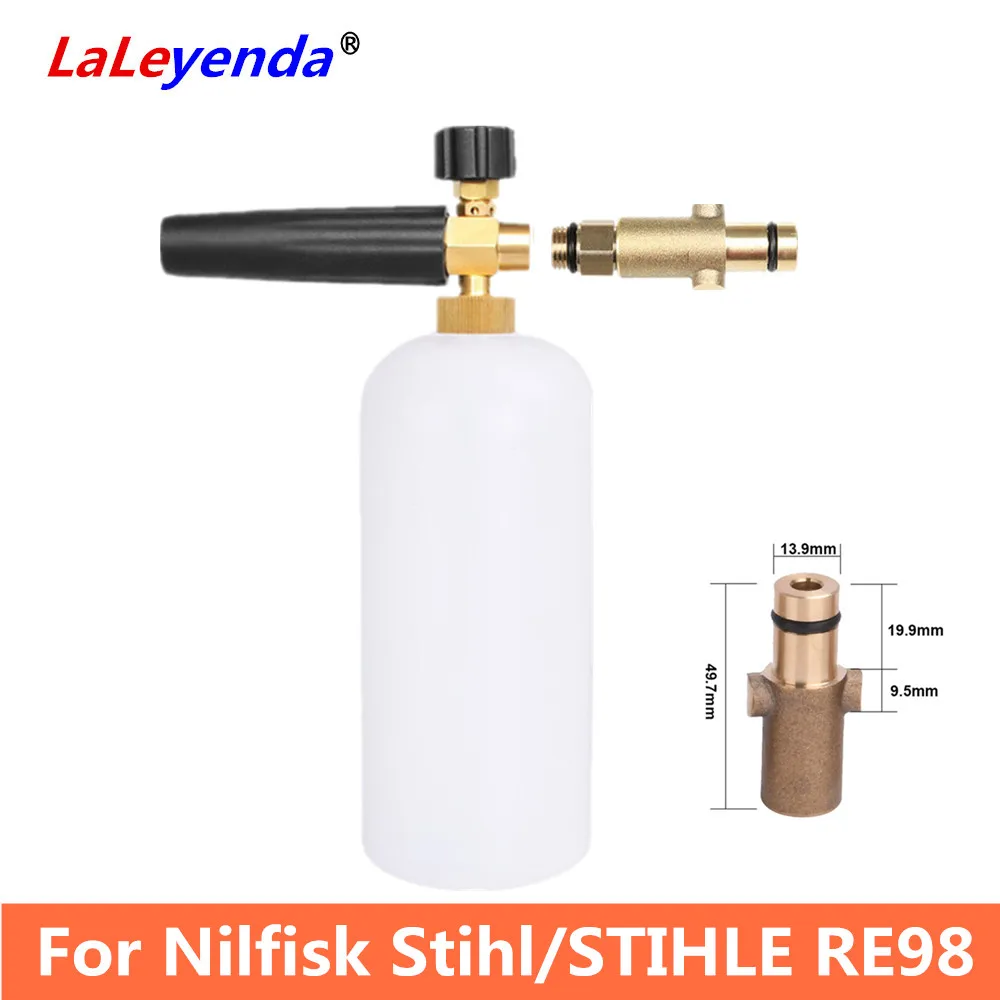 LaLeyenda Adjustable Car Wash Snow Foam Gun For Nilfisk Stihl STIHLE Pressure Washer Nozzle Sprayer Lance Soap Foamer 1L Bottle LaLeyenda Adjustable Car Wash Snow Foam Gun For Nilfisk Stihl STIHLE Pressure Washer Nozzle Sprayer Lance Soap Foamer 1L Bottle