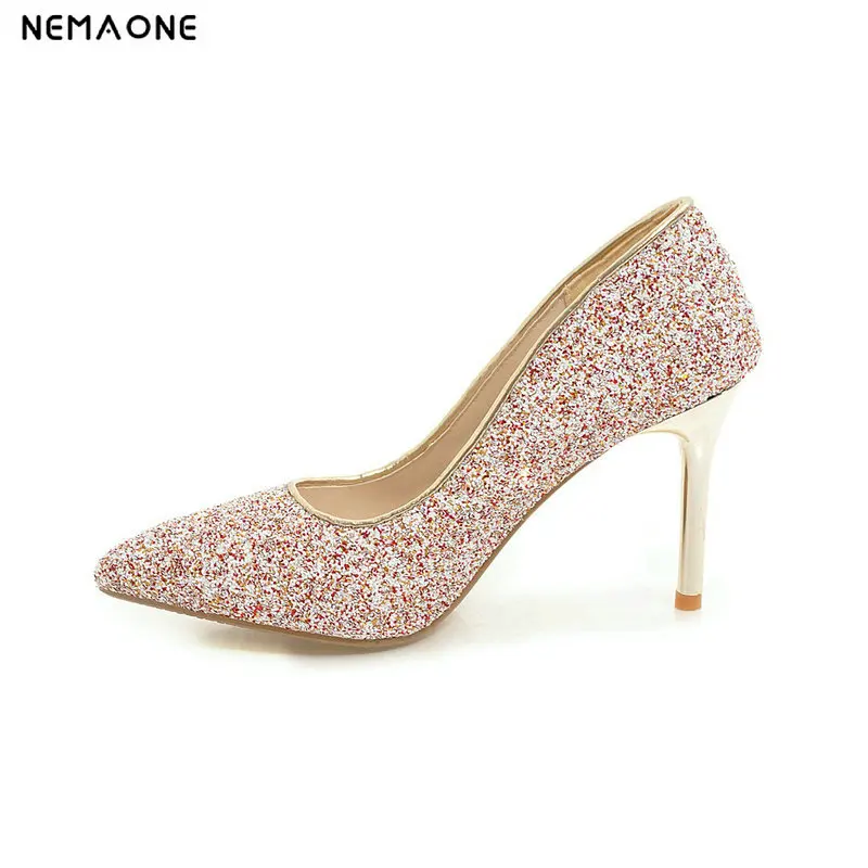 

Women Pumps Extrem Sexy High Heels Women Shoes Thin Heels Female Shoes Wedding Shoes Gold Red Blue Ladies Shoes