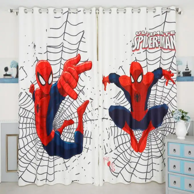 INS современные затемненные занавески с изображением Человека-паука для детской комнаты, занавески с принтом для мальчиков, занавески для спальни, занавески для спальни