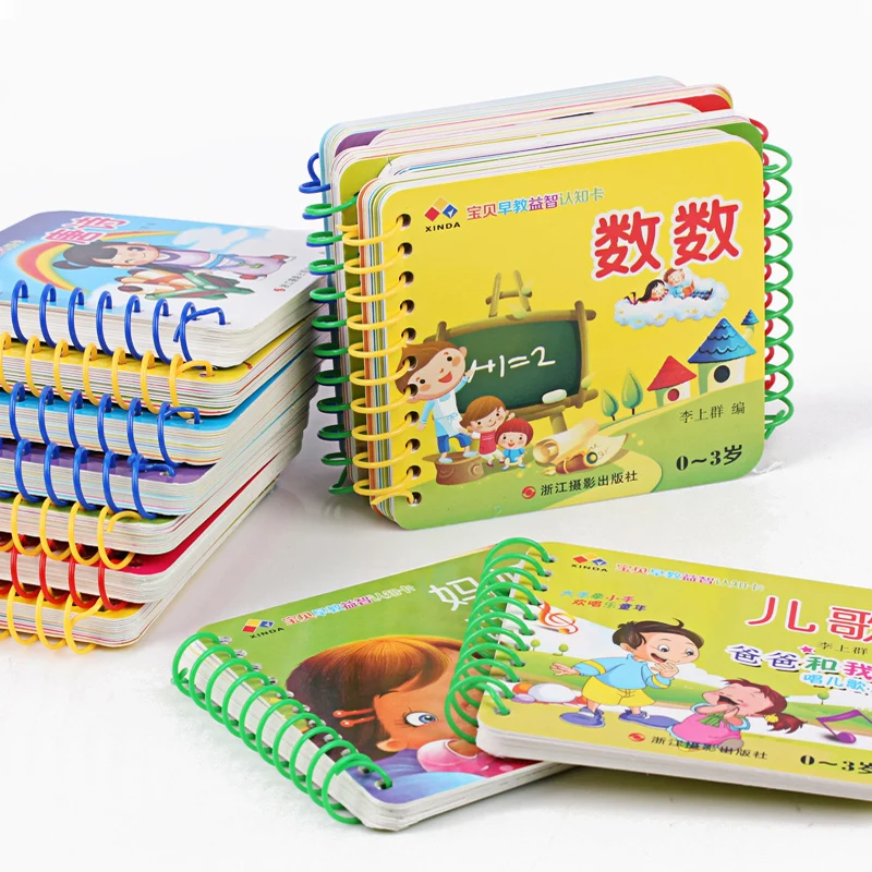 

10pcs/set New Early Education Baby Preschool Learning Chinese characters cards with picture ,Chinese book with pinyin English