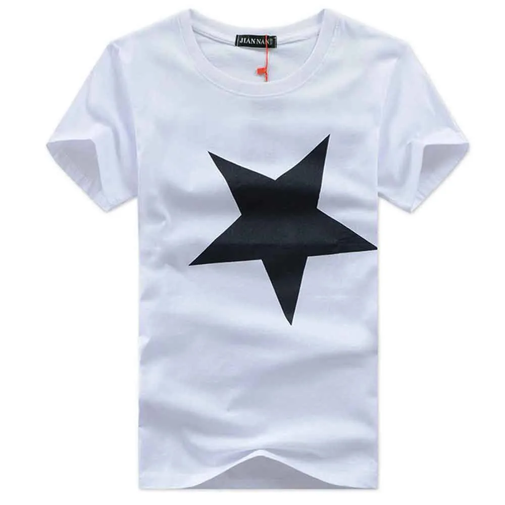 

Cotton Tee Shirts For Men 2019 Summer Fashion Star Printing Short Sleeve Round Neck Tees Comfortable Streetwear Man Top Clothing