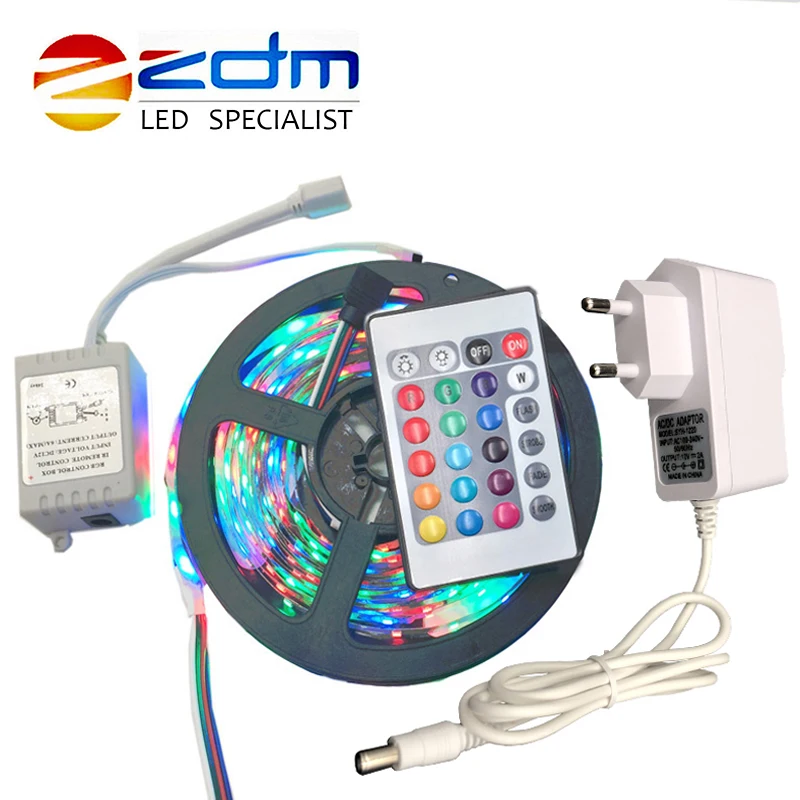 

5meter 300Leds Non-waterproof RGB Led Strip Light 3528 DC12V 60Leds/M Flexible Lighting String Ribbon Tape Lamp Home Decoration