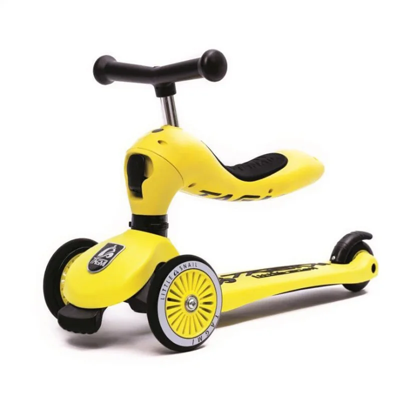 TAGMI маленький улиточный самокат комбинированный ключ преобразования детский трехколесный самокат для езды на велосипеде для активного отдыха на открытом воздухе - Цвет: Цвет: желтый