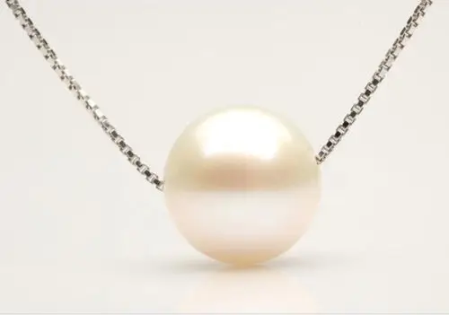 

Free Shipping >>>>CHARMING AAA 12MM SOUTH SEA GENUINE WHITE PEARL NECKLACE PENDANT SILVER CHAIN
