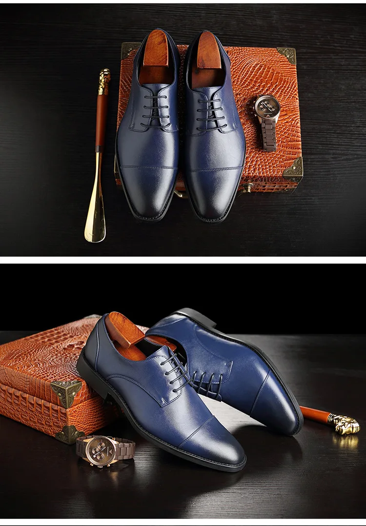 Г., Высококачественная кожаная деловая повседневная обувь мужская модельная Роскошная офисная обувь Мужские дышащие оксфорды, Мужская официальная обувь