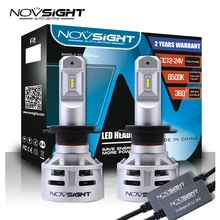 Novsight H7 светодиодный автомобильный фонарь 10000лм 60 Вт, автомобильная лампа 6500 К, белые Противотуманные фары дальнего света для автомобилей, CSP светодиодный чип постоянного тока 12 В 24 В