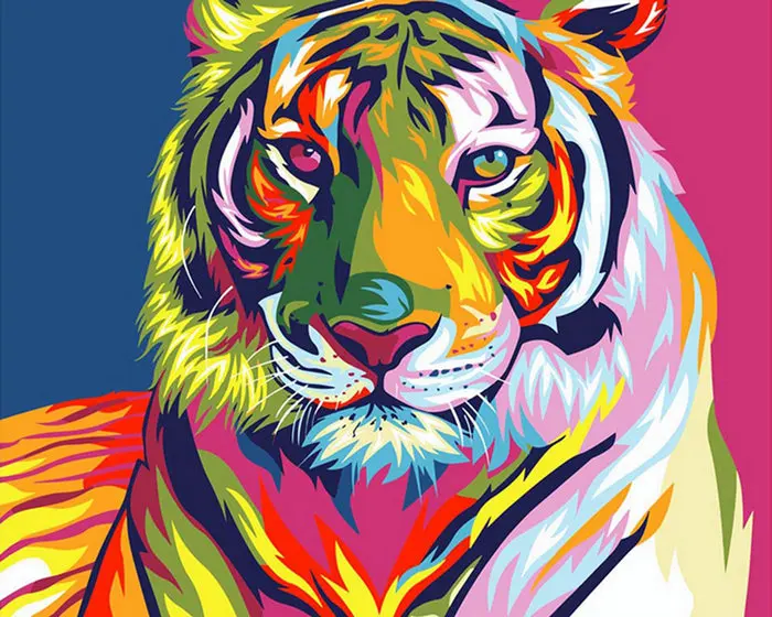 DIY Diamond Painting Cross Stitch Kit Full Round Diamond Mosaic Adorable Tiger Pattern DIY Diamond Painting Cross Stitch Kit Full Round Diamond Mosaic Adorable Tiger Pattern