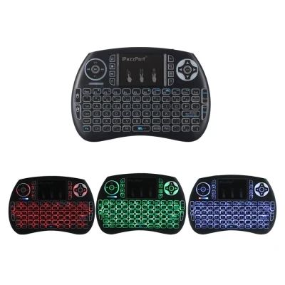 

IPazzPort Mini 2.4G Wireless QWERTY Keyboard Portable Air Mouse Touchpad Backlit Keyboard Russian Spanish Hebrew French Version