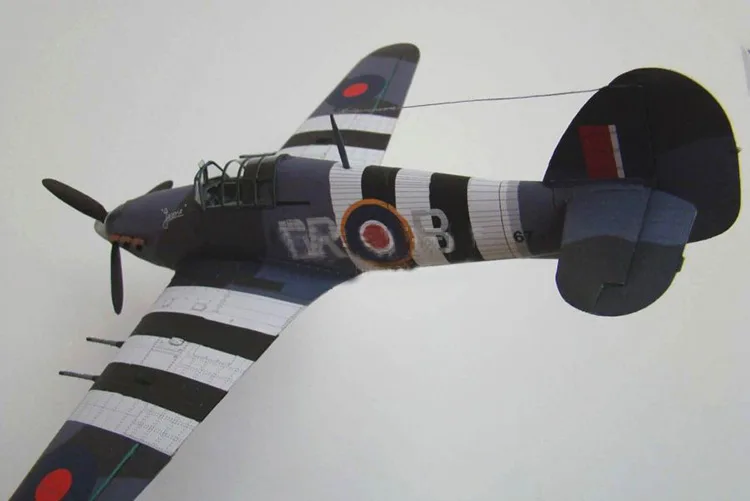 1:33 британская модель самолета "ураган-истребитель второй мировой войны", военная 3D модель, бумажный картонный домик для детей, бумажные игрушки