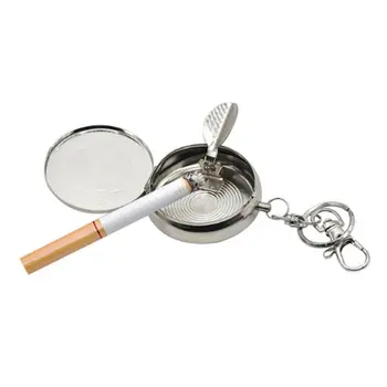 

Pocket Ashtray/Vehicle Cigarette Ashtray Mini Stainless Steel Ashtray with Key Chain and Cigarette Snuffer