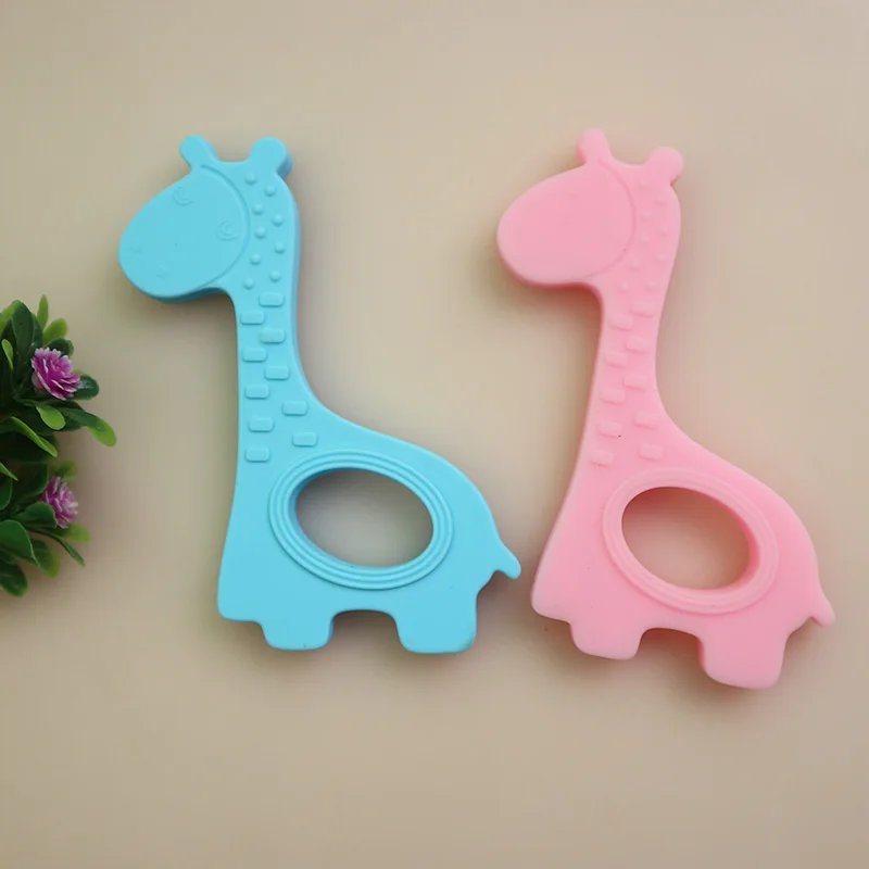 NEW Baby Teethers Children Silicone Bite Toy kids Rattles Cartoon  Giraffe Teether Training Toddler infant lovely cute