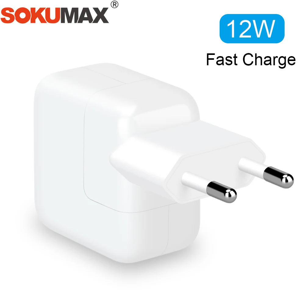 

2.4A Fast Charging 12W USB Power Adapter Phone Travel Home Charger for iPhone X 8 Plus 7 6S 5S iPad Mini Air Samsung for Euro EU