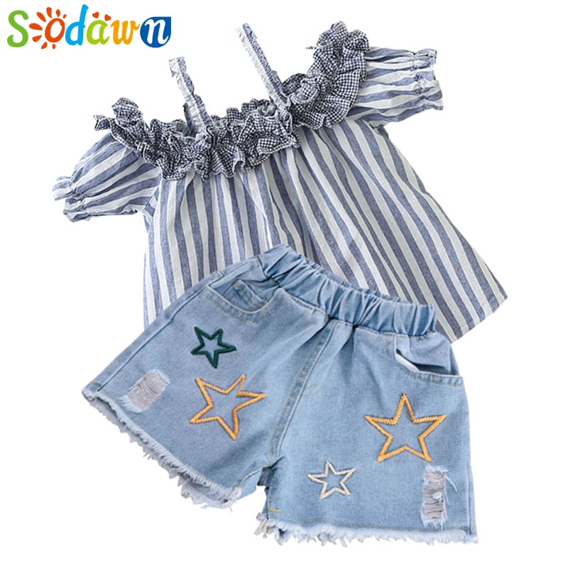Sodawn/летнее стильное платье для девочек; Одежда для девочек; модный детский жилет; Ковбойское платье; одежда для детей; праздничное платье принцессы