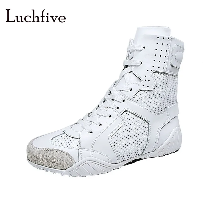 

Genuine leather lace up ankle boots for women breathable holes round toe female shoes black white silver sexy botas feminina