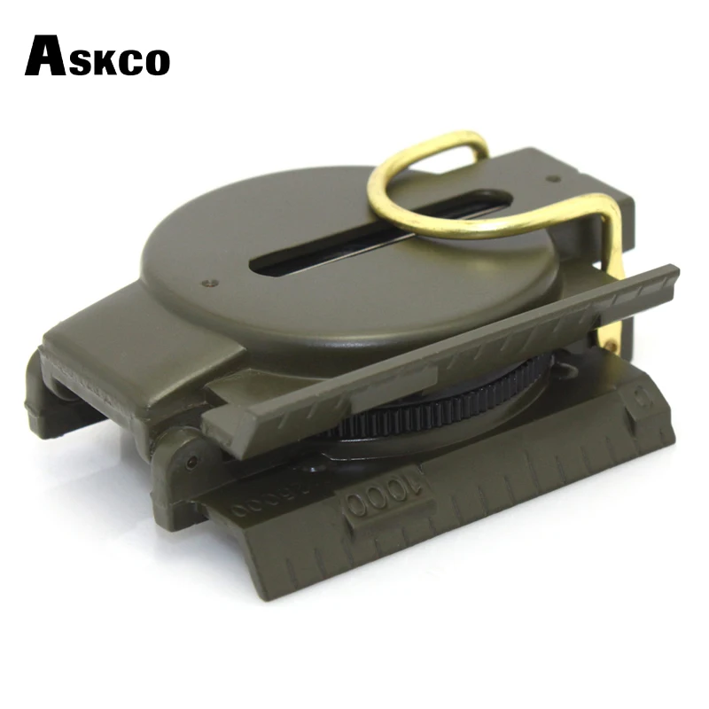 Portable Army Green Folding Lens Compass Metal Military Marching Lensatic Camping Compass Hot Selling