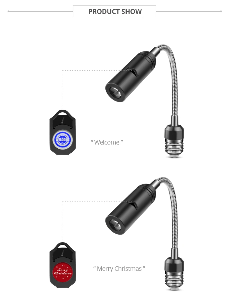 E27 110V 220V Светодиодный проекционный светильник с рождественским логотипом, рекламный светильник, точечный светильник