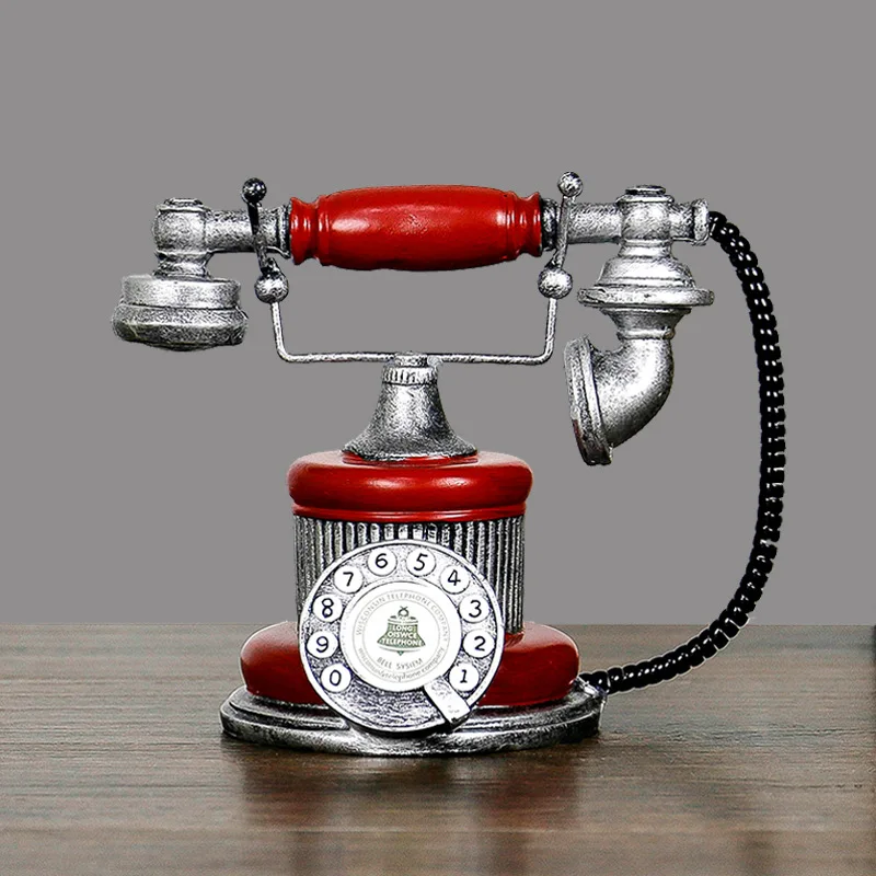 VILEAD 14,5 см полимерный винтажный открытый телефон для офиса статуэтки старый телефон магазин ресторан ретро-модель Европейский Декор Hogar