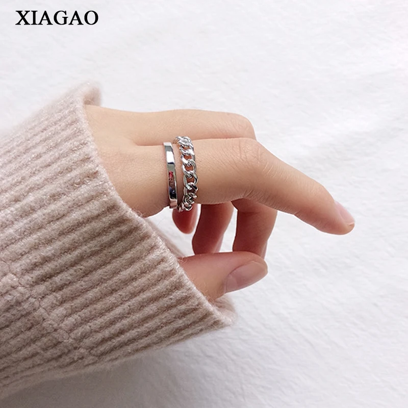 

XIAGAO Vintage 925 Sterling Silver Open Rings Women Adjustable Finger Rings Fashion Wedding Silver Jewelry Bijoux CNR252