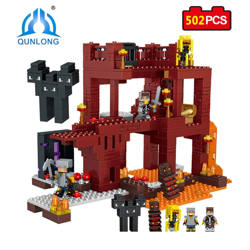 Qunlong Toys MY WORLD Minecrafted City Building Blocks Volcanic Bricks Educational Toy For Children Gifts Compatible With Legoe baby-building-blocks