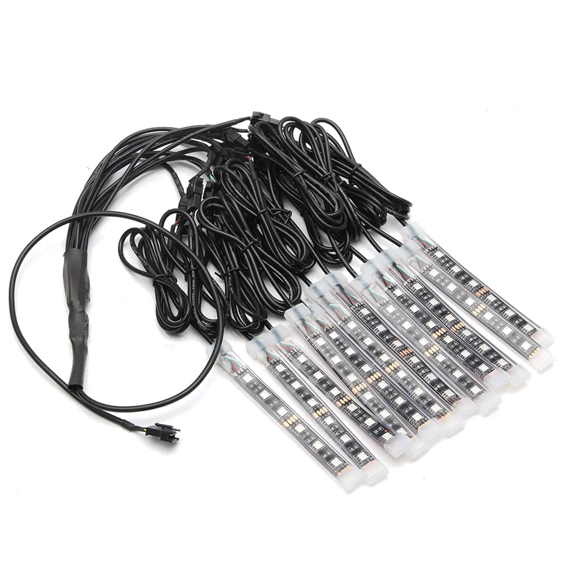 

5050 LED 15 Color 12x LED Motorcycle Remote Wireless Neon Light Strips Kit For Car Truck Lorry Boat Motorbike