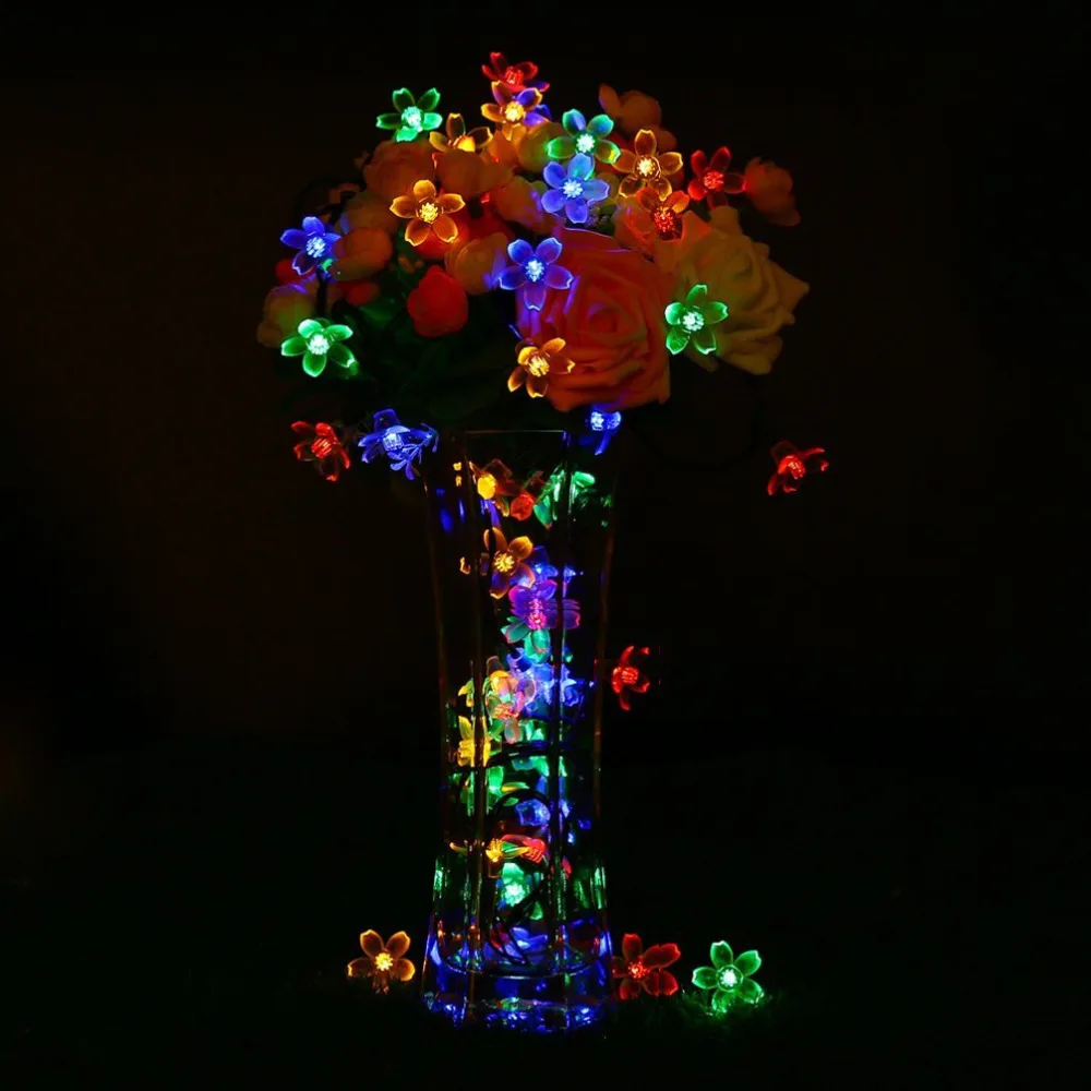 

7M Solar Power Fairy String Lights 50 LED Peach Blossom Decorative Garden
