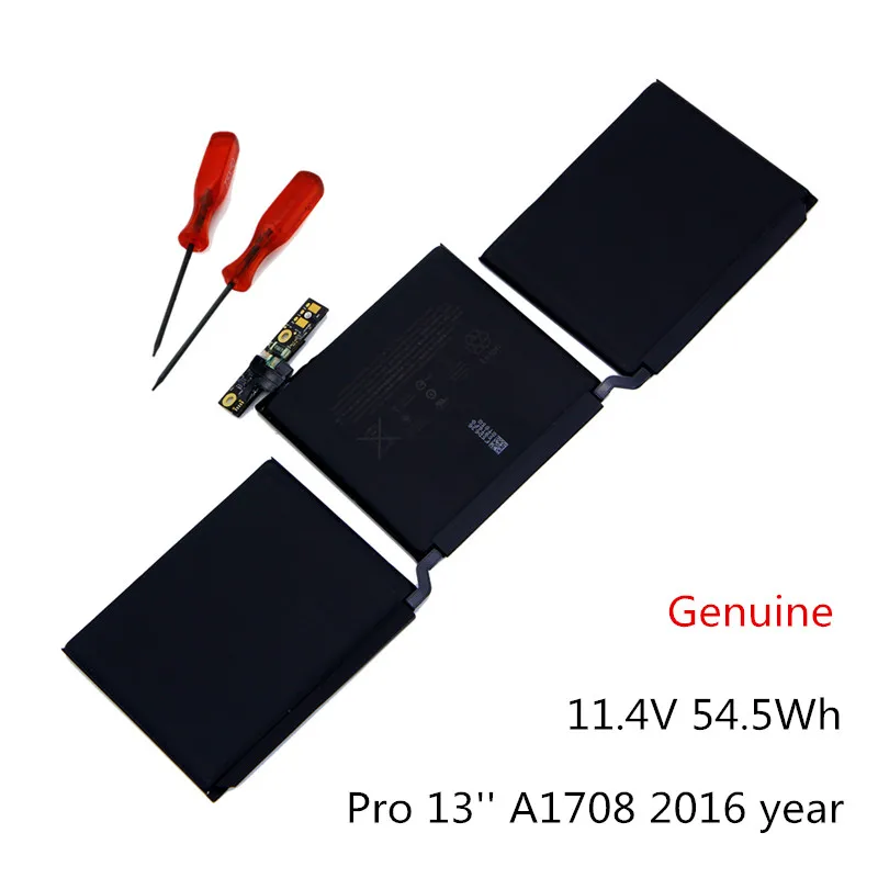 

11.4V 54.5Wh New Original A1713 Laptop Battery for Apple MacBook Pro 13'' A1708 2016 year With Tools