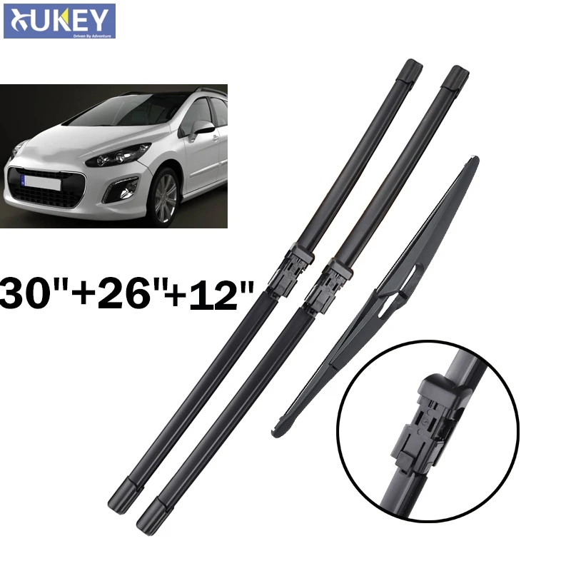 Xukey Front And Rear Wiper Blades For Peugeot 308 2007 2008 2009 2010 2011 2012 2013 Windshield