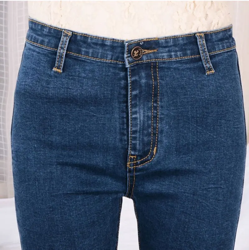 Женские Стрейчевые обтягивающие джинсы, джинсы для мамы, узкие джинсовые брюки, джинсы с высокой талией, обтягивающие джинсовые штаны, большие размеры, Осень-зима