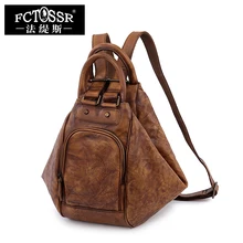 Retro shoulder bag the first layer of leather leisure large capacity handmade bags simple fashion leather backpack