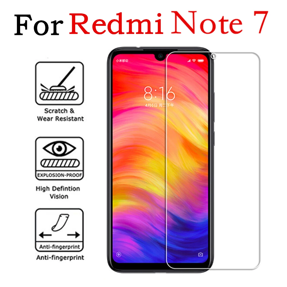 Защита экрана для xiaomi redmi note 7 защитное стекло note7 red mi закаленное xiaomei xiomi readmi 9h